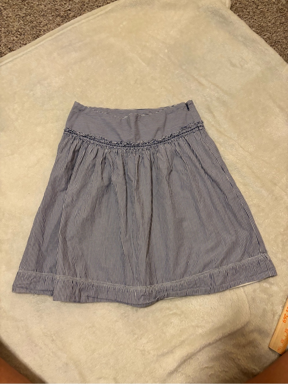 American Eagle Outfitters Blue Pinstriped A-Line Skirt